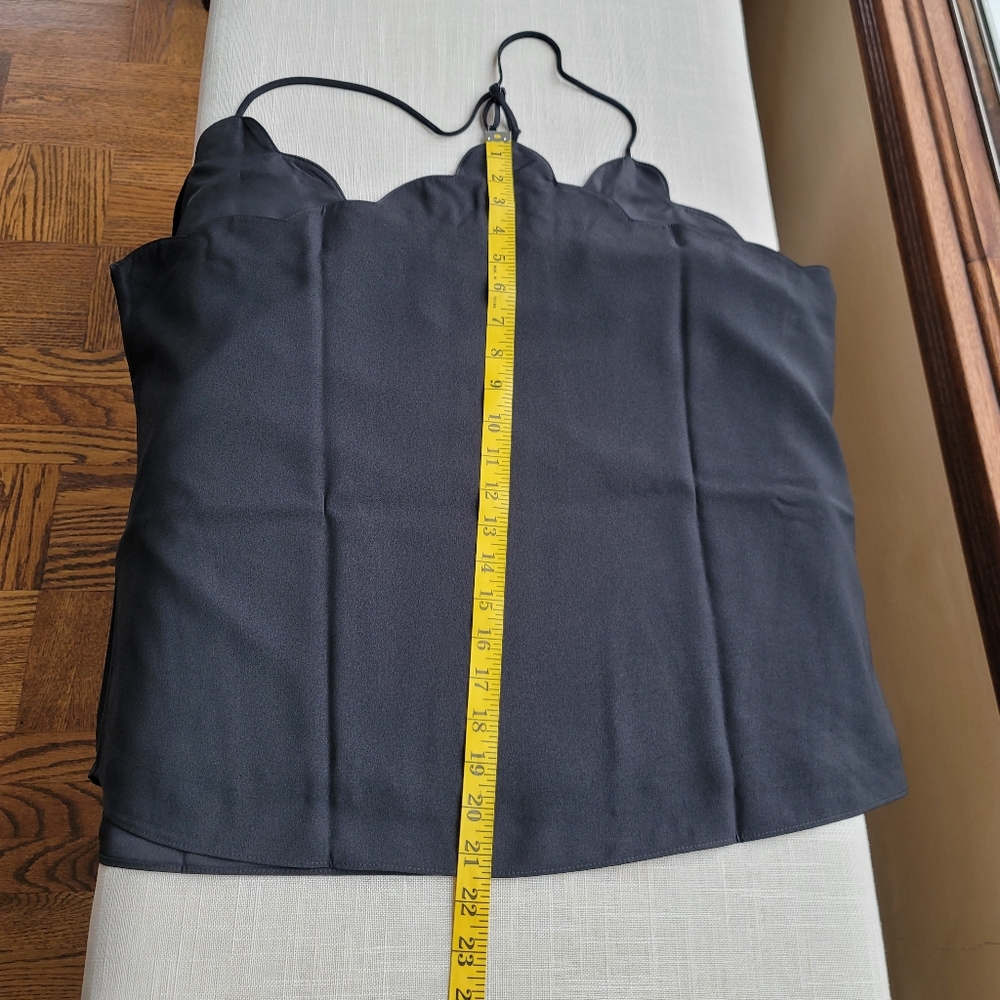 New! J Crew size 20 Scalloped Cami Tank Top Black NWT - Picture 11 of 12
